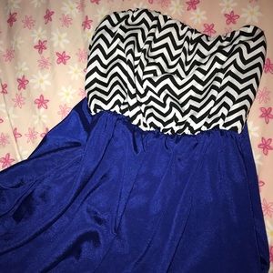 Strapless hi-low dress